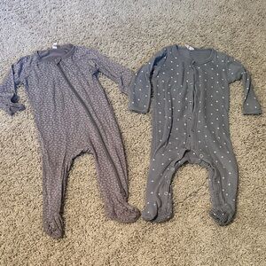 Quincy Mae Gray Green Baby One Pieces Set